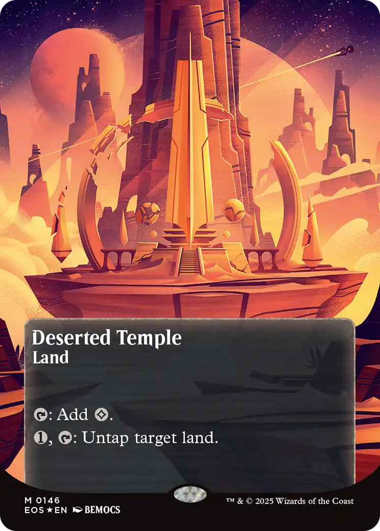 Deserted Temple (0146) (Borderless) (Galaxy Foil) [Edge of Eternities: Stellar Sights] | Exor Games Truro