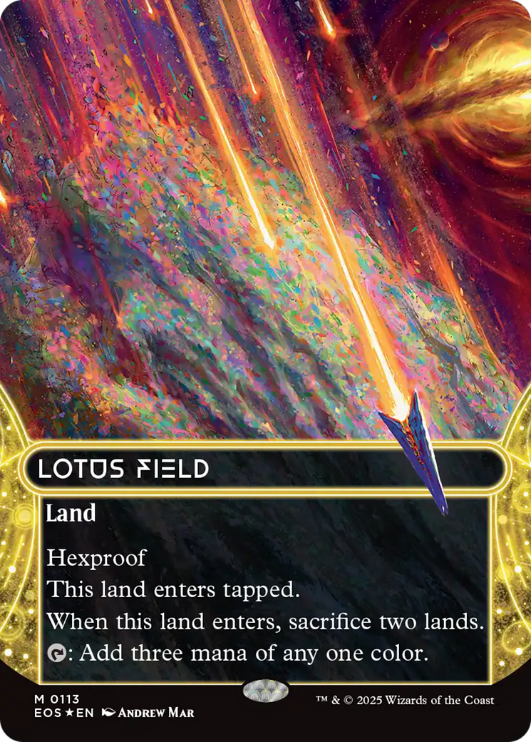 Lotus Field (0113) (Borderless) (Galaxy Foil) [Edge of Eternities: Stellar Sights] | Exor Games Truro