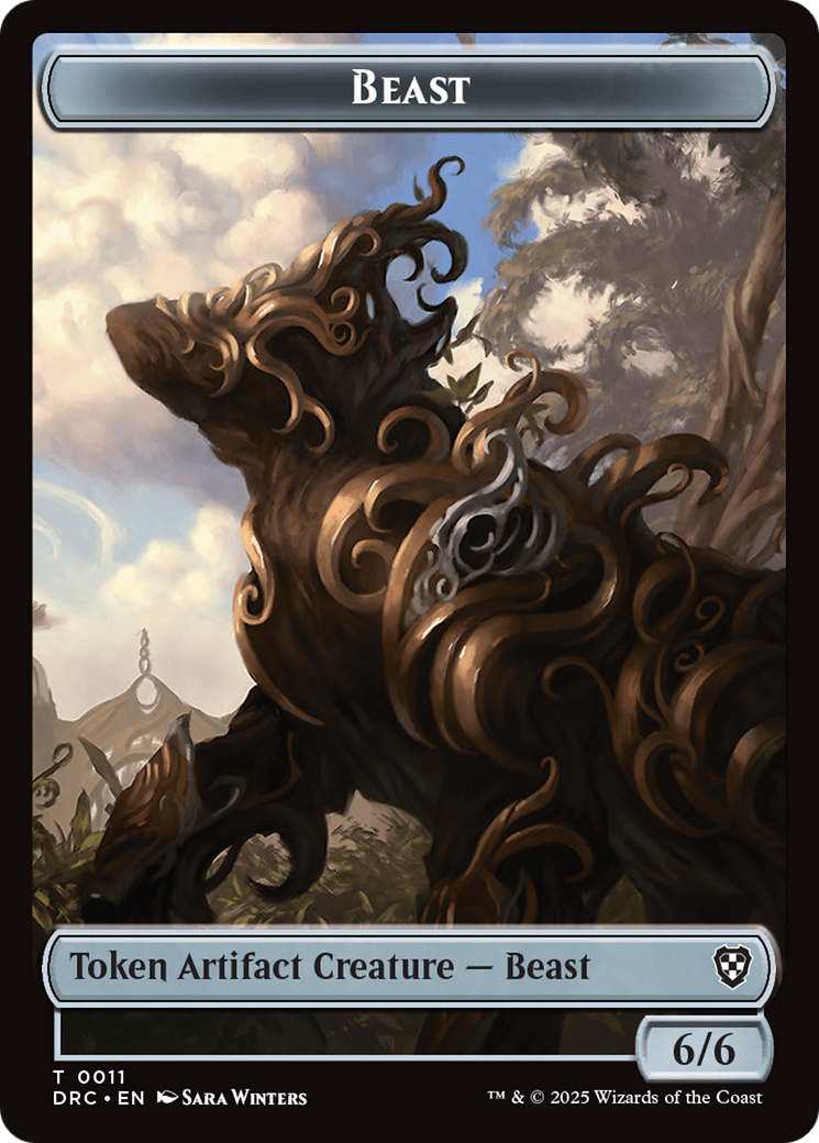 Construct // Beast (0011) Double-Sided Token [Aetherdrift Tokens] | Exor Games Truro