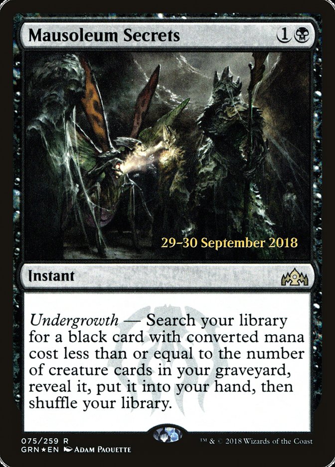 Mausoleum Secrets [Guilds of Ravnica Prerelease Promos] | Exor Games Truro