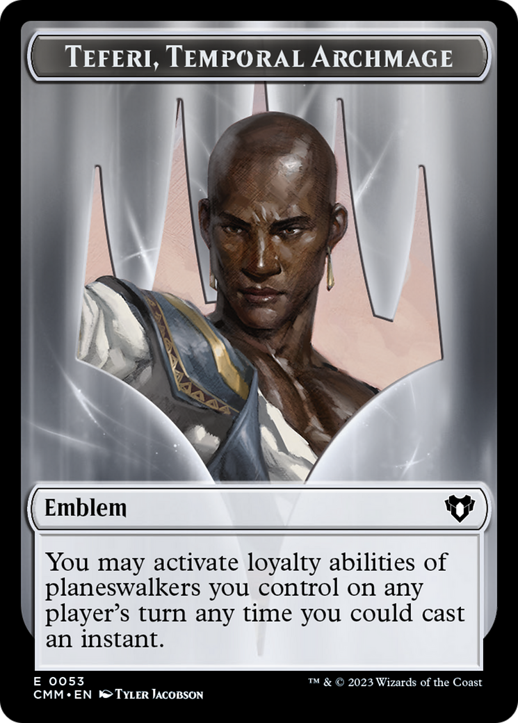 Teferi, Temporal Archmage Emblem [Commander Masters Tokens] | Exor Games Truro