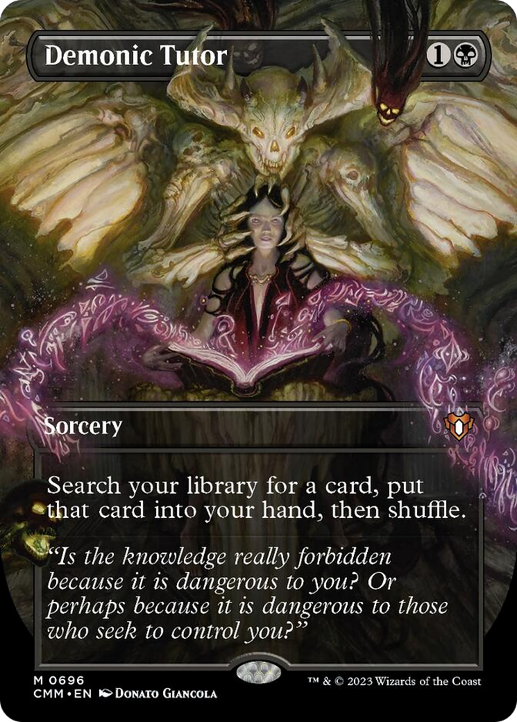 Demonic Tutor (Borderless Alternate Art) [Commander Masters] | Exor Games Truro