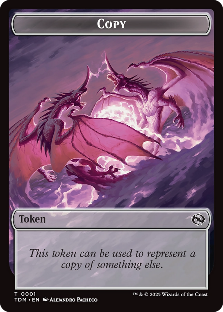 Copy // Dragon (0014) Double-Sided Token [Tarkir: Dragonstorm Commander Tokens] | Exor Games Truro