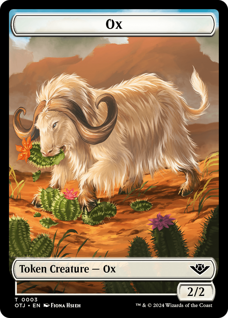 Zombie // Ox Warrior Double-Sided Token [Outlaws of Thunder Junction Commander Tokens] | Exor Games Truro