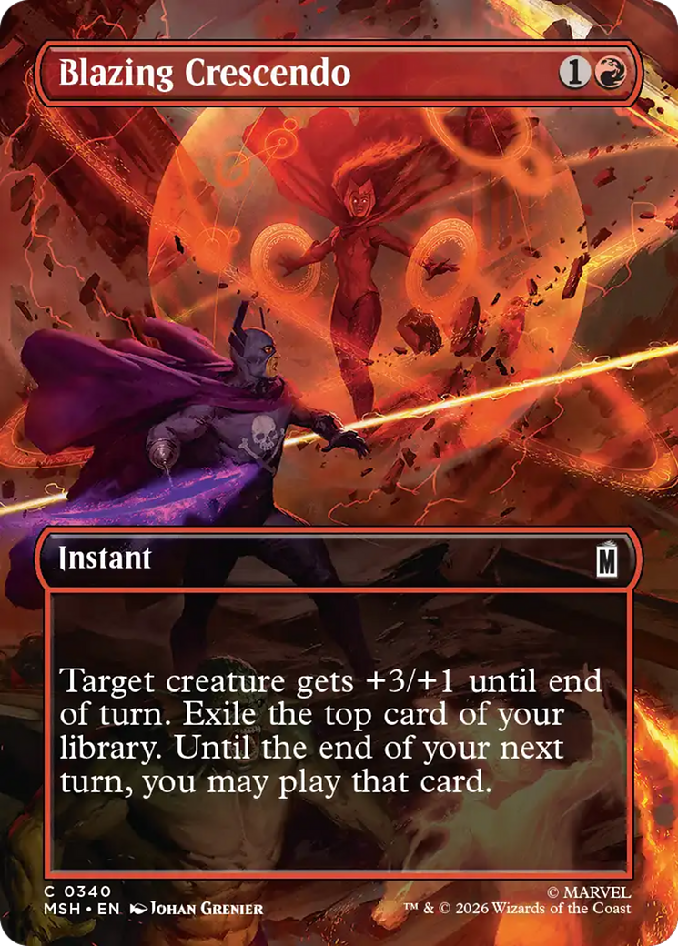 Blazing Crescendo (Borderless) [Marvel Super Heroes] | Exor Games Truro