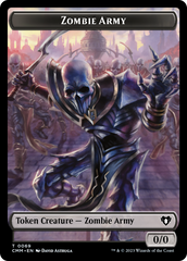 Human Warrior // Zombie Army Double-Sided Token [Commander Masters Tokens] | Exor Games Truro