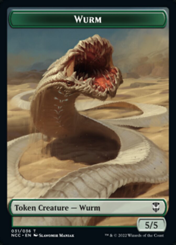 Elf Warrior // Wurm Double-Sided Token [Streets of New Capenna Commander Tokens] | Exor Games Truro