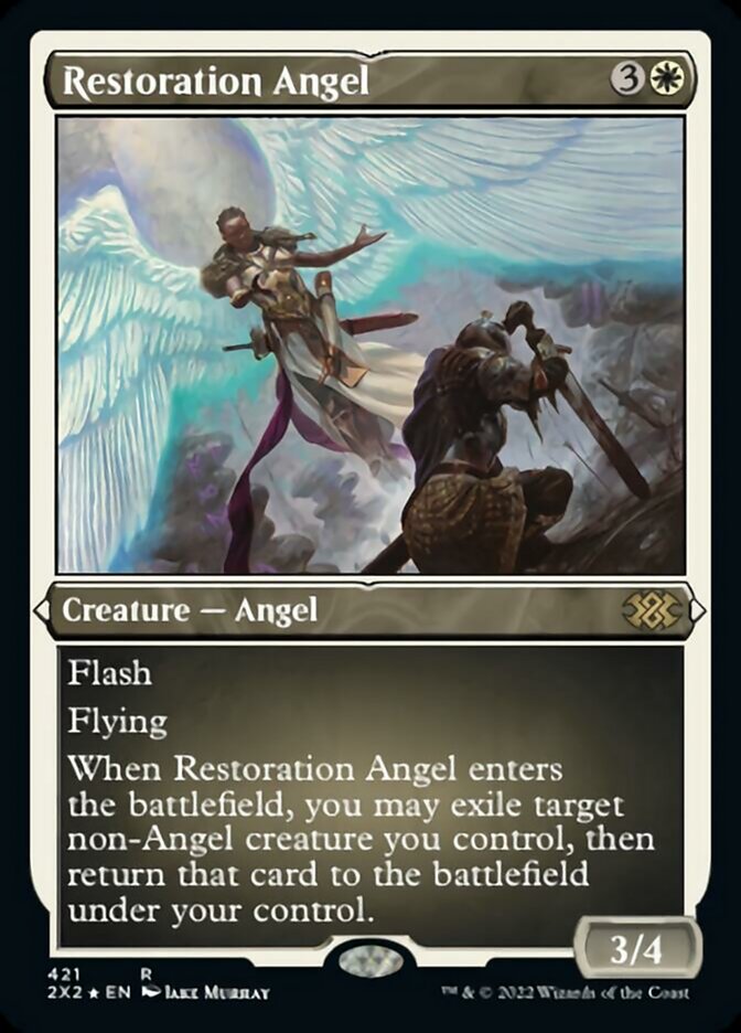 Restoration Angel (Foil Etched) [Double Masters 2022] | Exor Games Truro