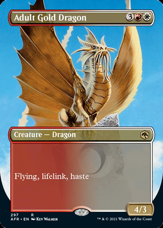 Adult Gold Dragon (Borderless Alternate Art) [Dungeons & Dragons: Adventures in the Forgotten Realms] | Exor Games Truro