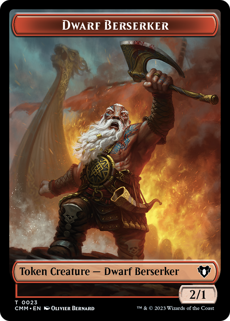 Elemental (0024) // Dwarf Berserker Double-Sided Token [Commander Masters Tokens] | Exor Games Truro