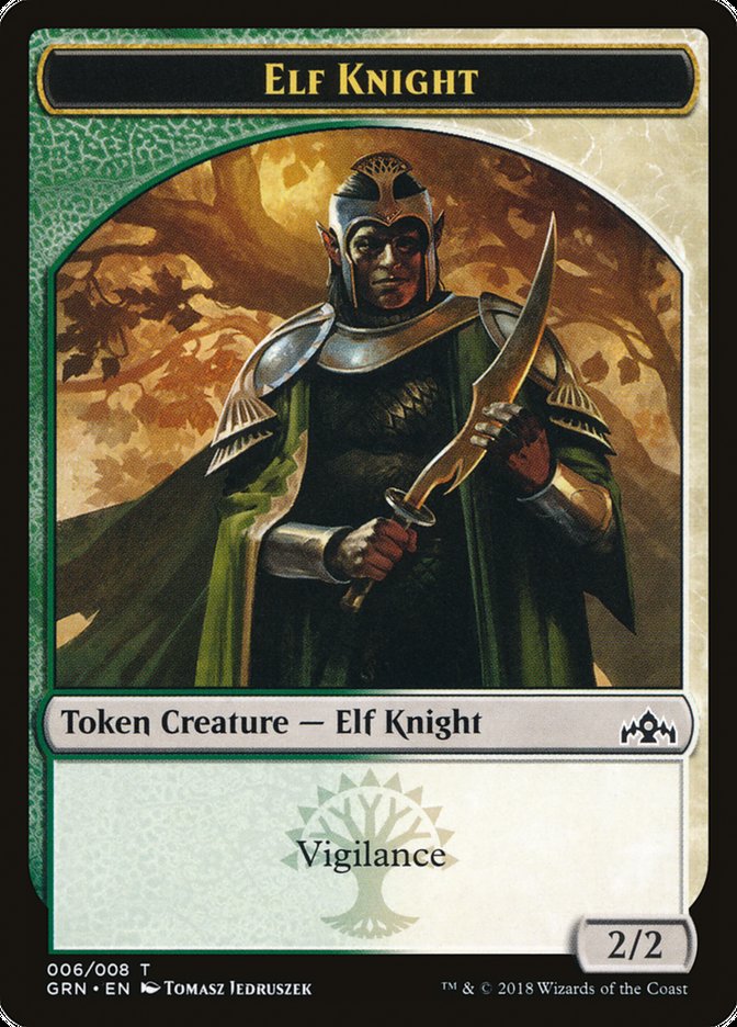 Saproling // Elf Knight Double-Sided Token [Guilds of Ravnica Guild Kit Tokens] | Exor Games Truro