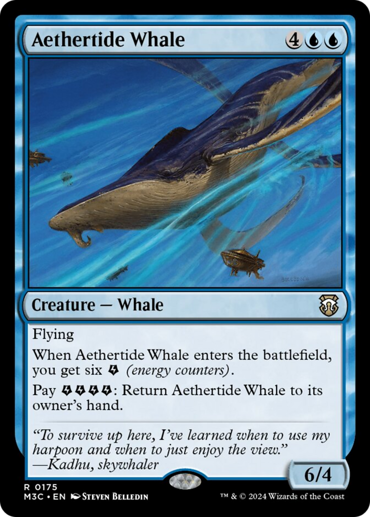 Aethertide Whale (Ripple Foil) [Modern Horizons 3 Commander] | Exor Games Truro