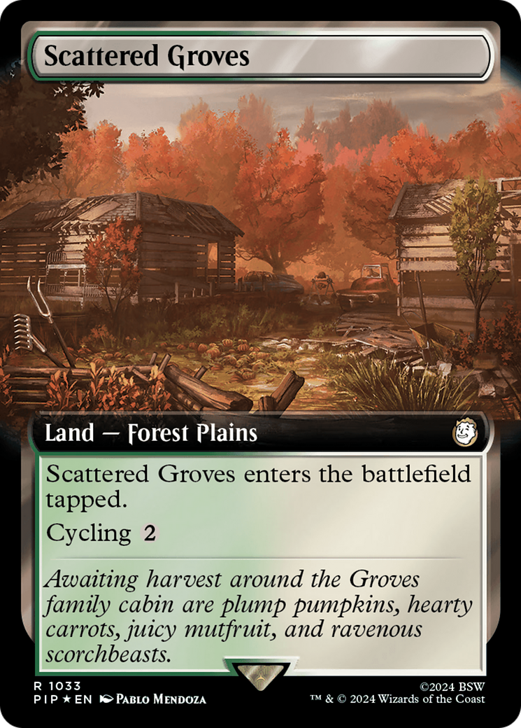 Scattered Groves (Extended Art) (Surge Foil) [Fallout] | Exor Games Truro