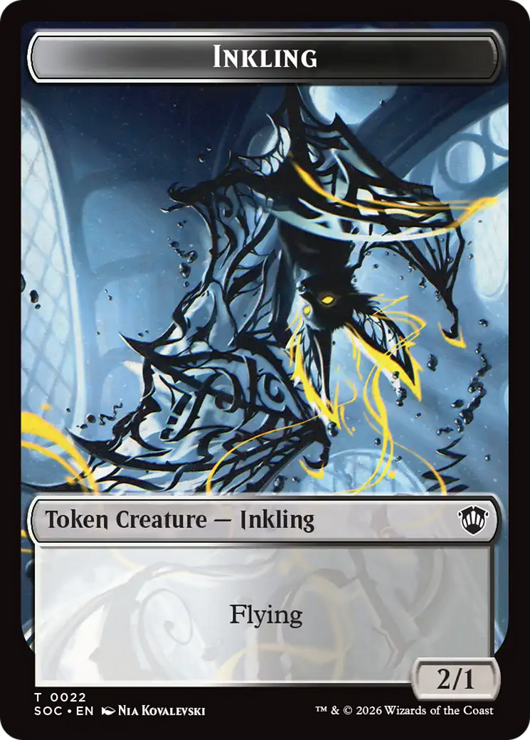 Pegasus // Inkling (0022) Double-Sided Token [Secrets of Strixhaven Commander Tokens] | Exor Games Truro