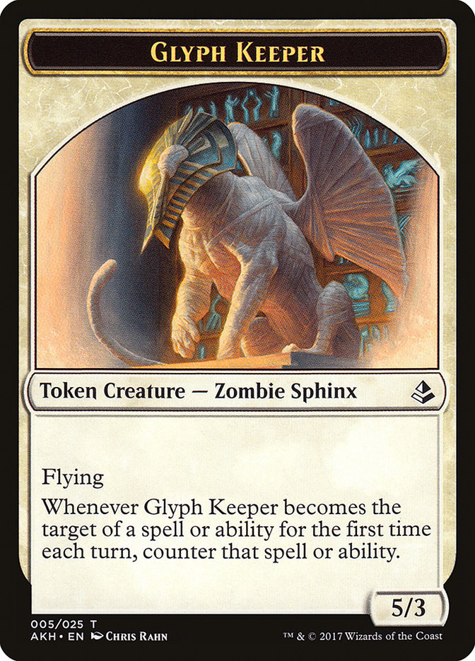 Glyph Keeper // Warrior Double-Sided Token [Amonkhet Tokens] | Exor Games Truro