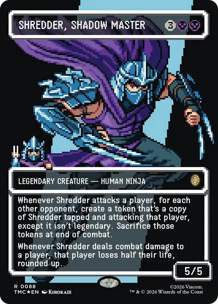 Shredder, Shadow Master (Borderless) (Surge Foil) [Teenage Mutant Ninja Turtles Commander] | Exor Games Truro