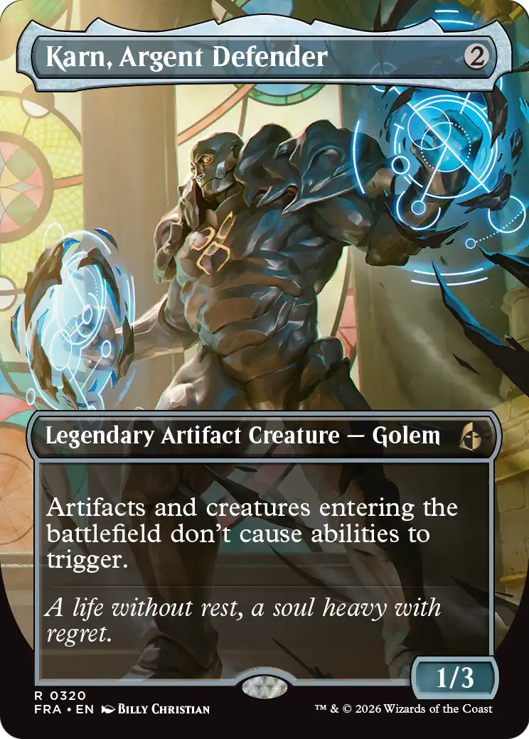 Karn, Argent Defender (Borderless) [Reality Fracture] | Exor Games Truro