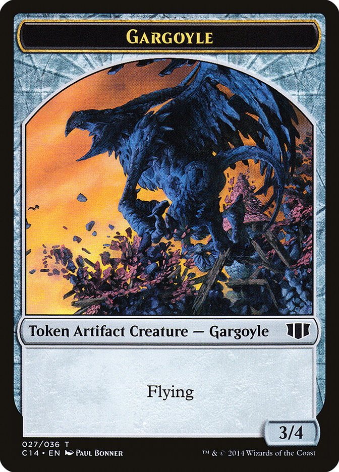 Gargoyle // Elf Warrior Double-Sided Token [Commander 2014 Tokens] | Exor Games Truro