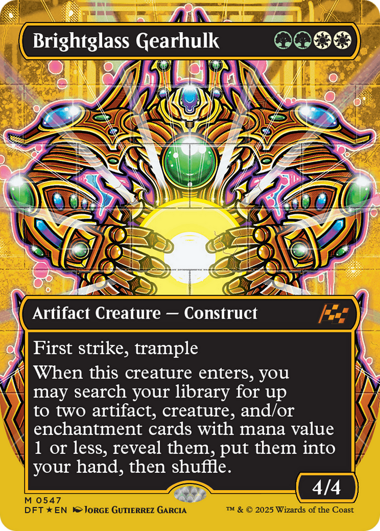 Brightglass Gearhulk (Borderless) (First-Place Foil) [Aetherdrift] | Exor Games Truro