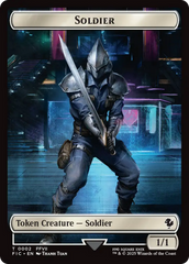 Soldier // Rebel Double-Sided Token (Surge Foil) [FINAL FANTASY Commander Tokens] | Exor Games Truro
