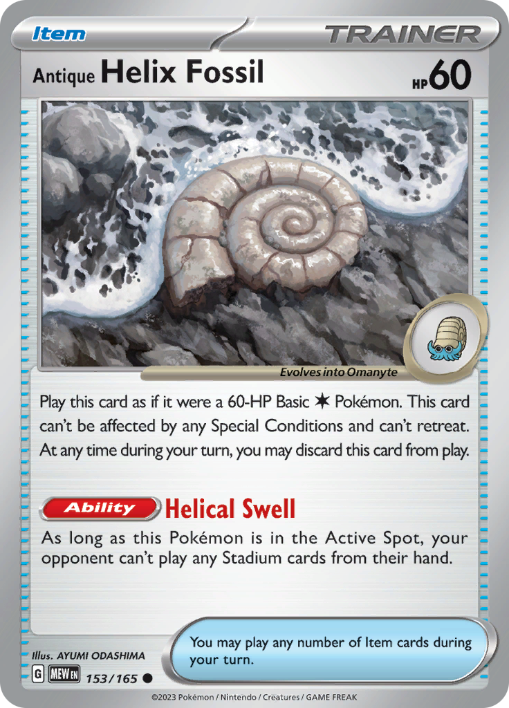 Antique Helix Fossil (153/165) [Scarlet & Violet: 151] | Exor Games Truro