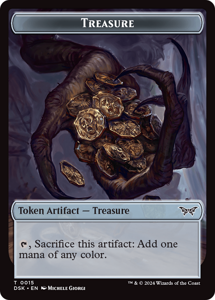 Spirit (0006) // Treasure Double-Sided Token [Duskmourn: House of Horror Tokens] | Exor Games Truro