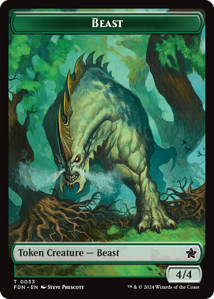 Dog // Beast (0033) Double-Sided Token [Foundations Tokens] | Exor Games Truro