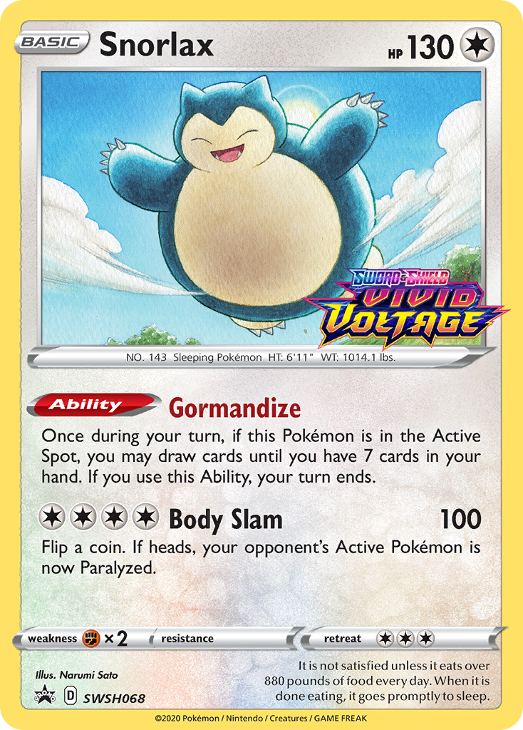 Snorlax (SWSH068) (Prerelease Promo) [Sword & Shield: Black Star Promos] | Exor Games Truro