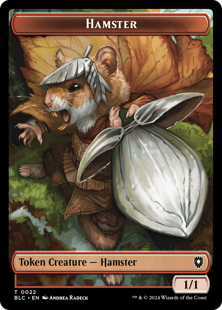 Hamster // Saproling Double-Sided Token [Bloomburrow Commander Tokens] | Exor Games Truro