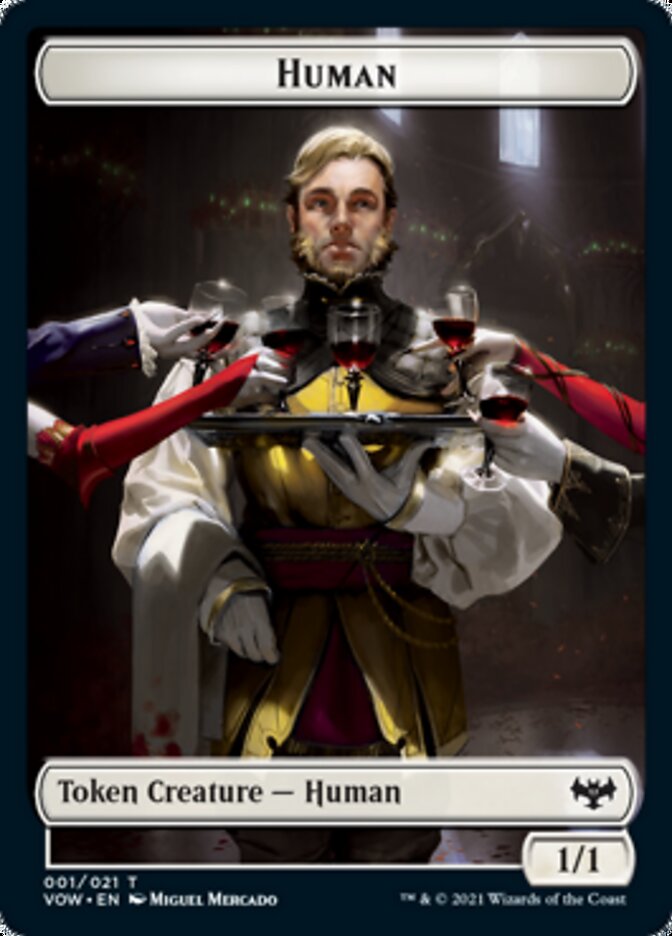 Human (001) // Treasure Double-Sided Token [Innistrad: Crimson Vow Tokens] | Exor Games Truro