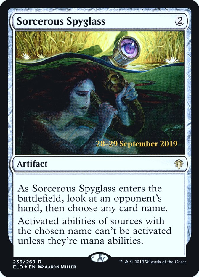 Sorcerous Spyglass [Throne of Eldraine Prerelease Promos] | Exor Games Truro