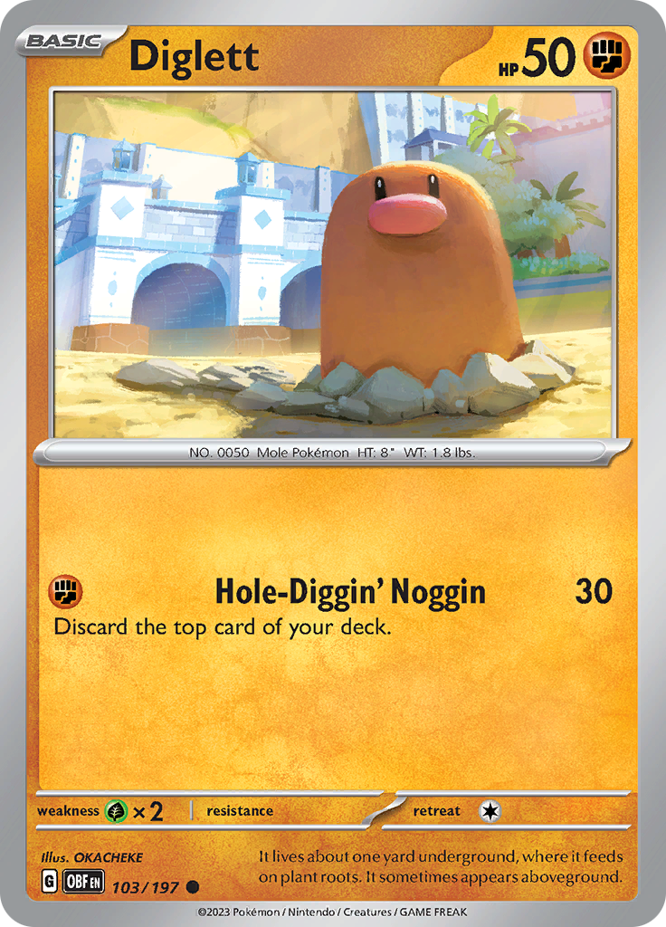 Diglett (103/197) [Scarlet & Violet: Obsidian Flames] | Exor Games Truro