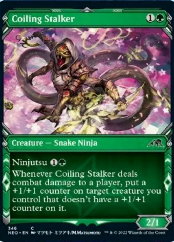 Coiling Stalker (Showcase Ninja) [Kamigawa: Neon Dynasty] | Exor Games Truro