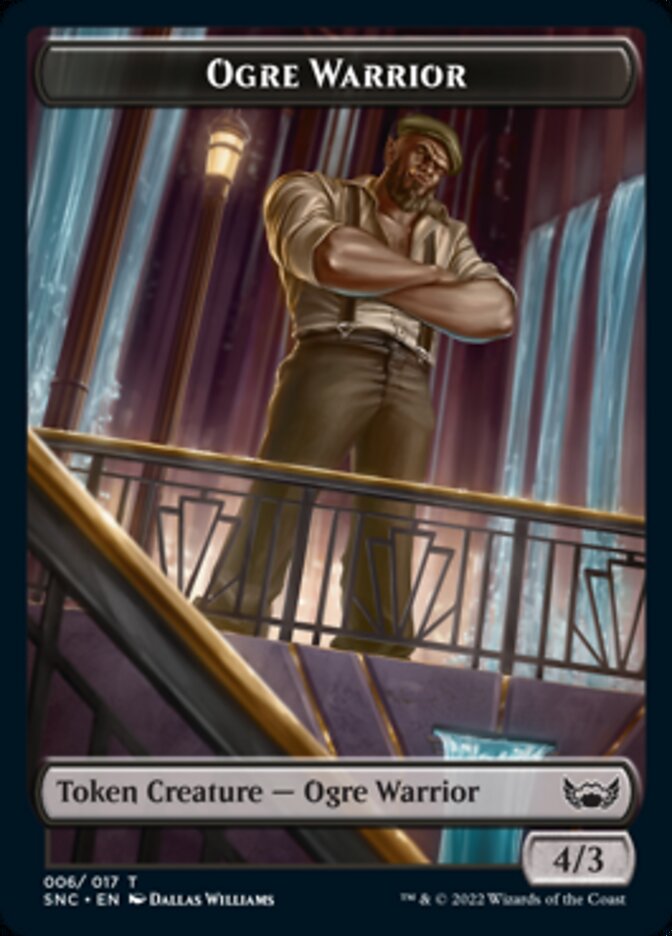 Ogre Warrior // Rhino Warrior Double-Sided Token [Streets of New Capenna Tokens] | Exor Games Truro