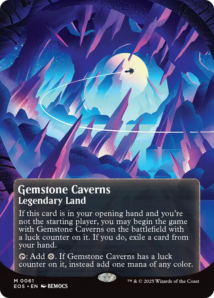 Gemstone Caverns (0061) (Borderless) [Edge of Eternities: Stellar Sights] | Exor Games Truro