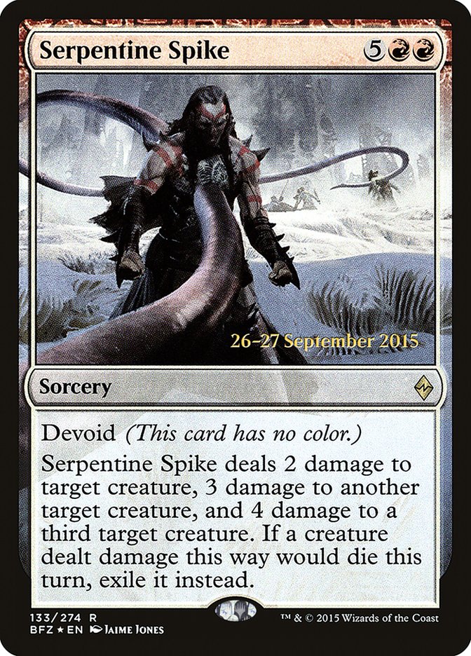 Serpentine Spike [Battle for Zendikar Prerelease Promos] | Exor Games Truro