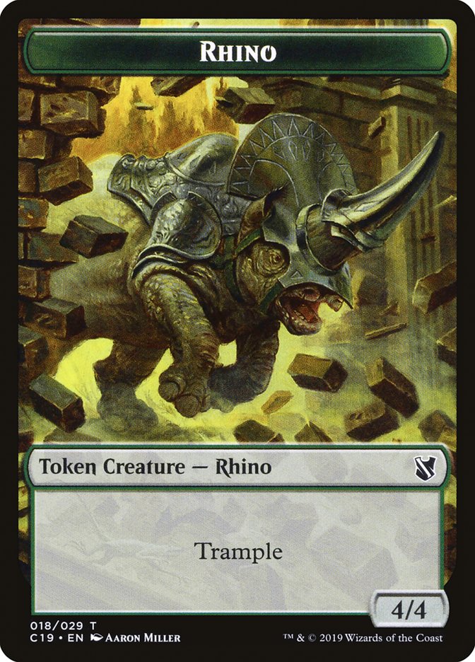 Rhino Token [Commander 2019 Tokens] | Exor Games Truro