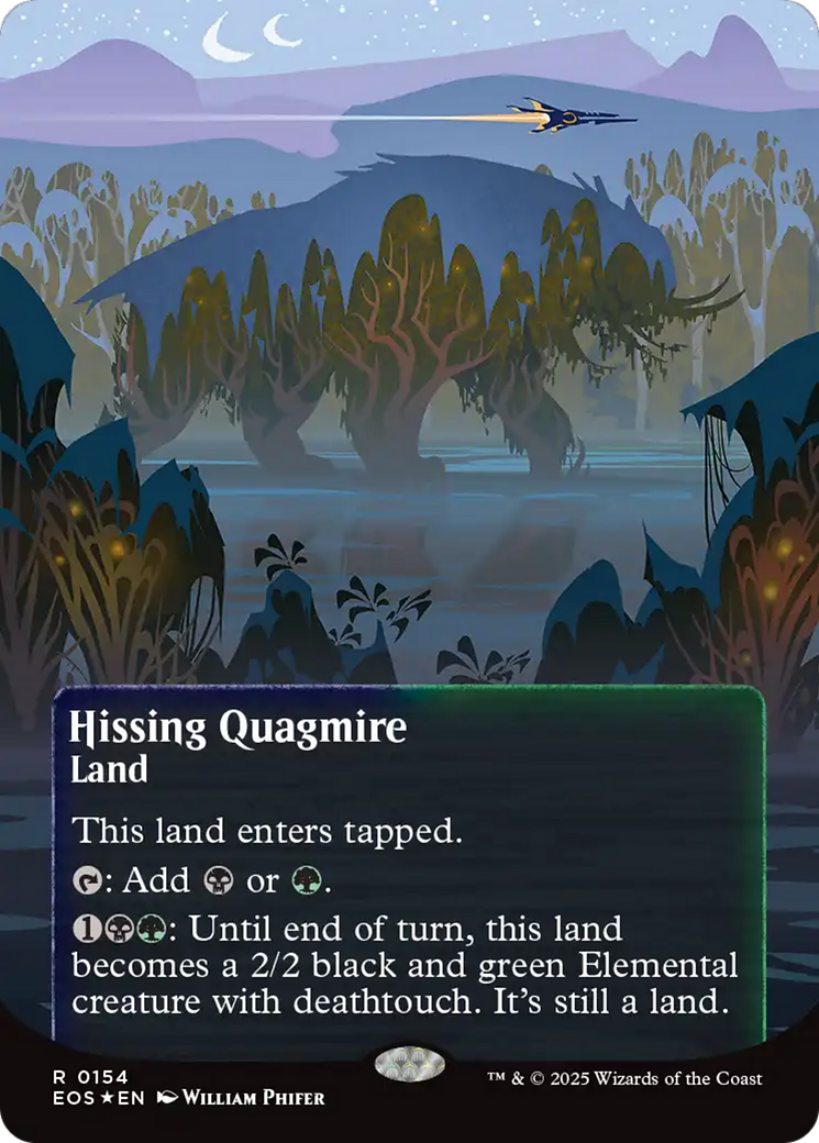 Hissing Quagmire (0154) (Borderless) (Galaxy Foil) [Edge of Eternities: Stellar Sights] | Exor Games Truro