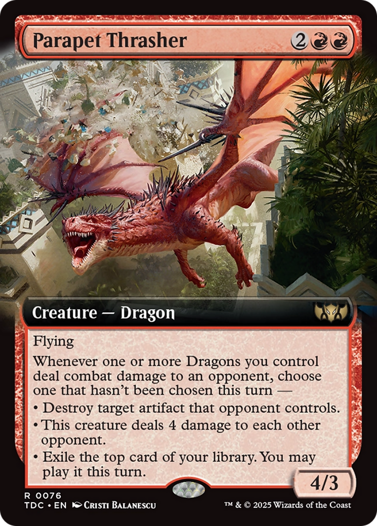Parapet Thrasher (Extended Art) [Tarkir: Dragonstorm Commander] | Exor Games Truro