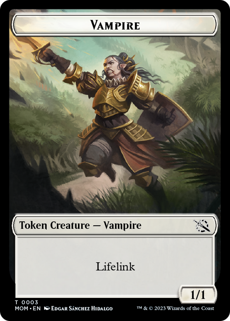 Warrior // Vampire Double-Sided Token [March of the Machine Tokens] | Exor Games Truro