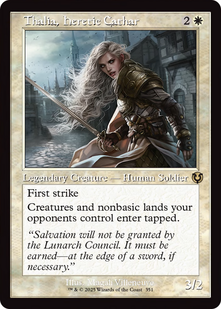 Thalia, Heretic Cathar (Retro Frame) [Innistrad Remastered] | Exor Games Truro