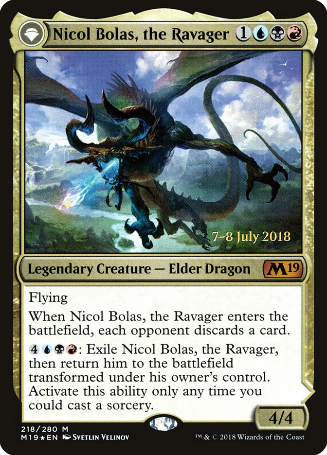 Nicol Bolas, the Ravager // Nicol Bolas, the Arisen [Core Set 2019 Prerelease Promos] | Exor Games Truro