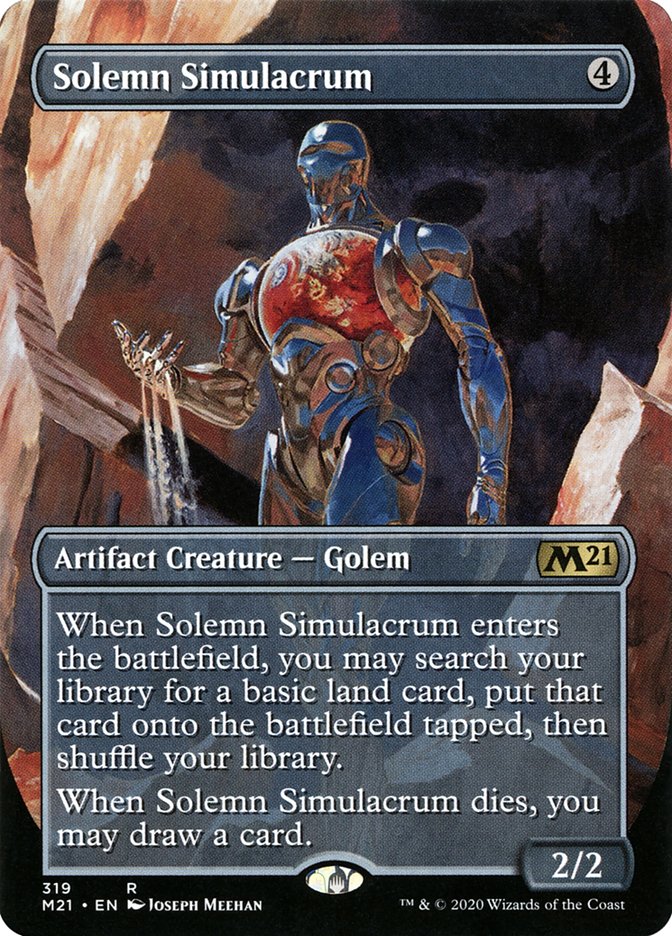 Solemn Simulacrum (Borderless Alternate Art) [Core Set 2021] | Exor Games Truro