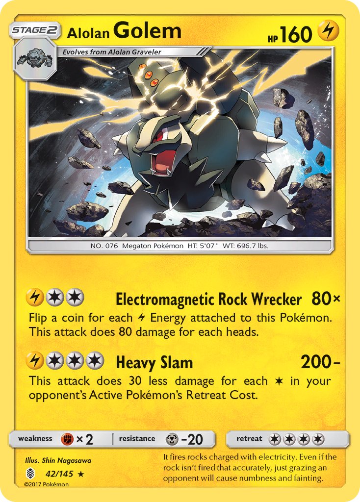 Alolan Golem (42/145) (Cosmos Holo) (Blister Exclusive) [Sun & Moon: Guardians Rising] | Exor Games Truro