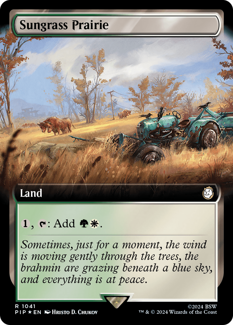 Sungrass Prairie (Extended Art) (Surge Foil) [Fallout] | Exor Games Truro