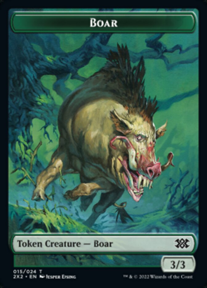 Boar // Aven Initiate Double-Sided Token [Double Masters 2022 Tokens] | Exor Games Truro