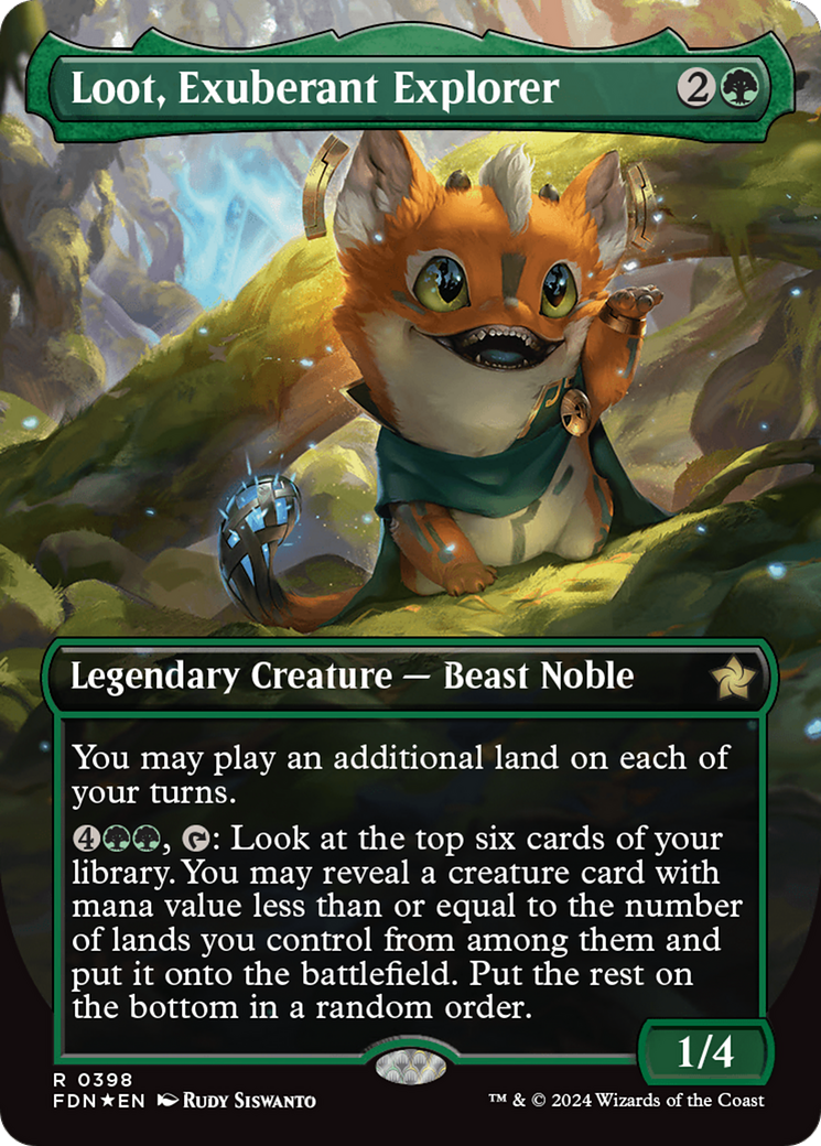 Loot, Exuberant Explorer (Borderless) (Mana Foil) [Foundations] | Exor Games Truro