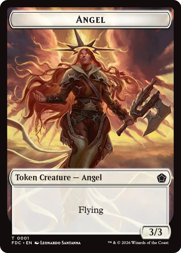Angel (0001) // Angel (0002) Double-Sided Token [Foundations Commander Tokens] | Exor Games Truro