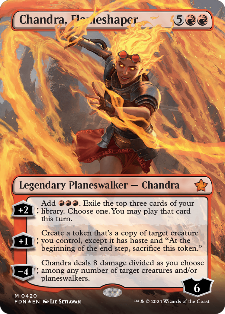 Chandra, Flameshaper (Borderless) (Mana Foil) [Foundations] | Exor Games Truro