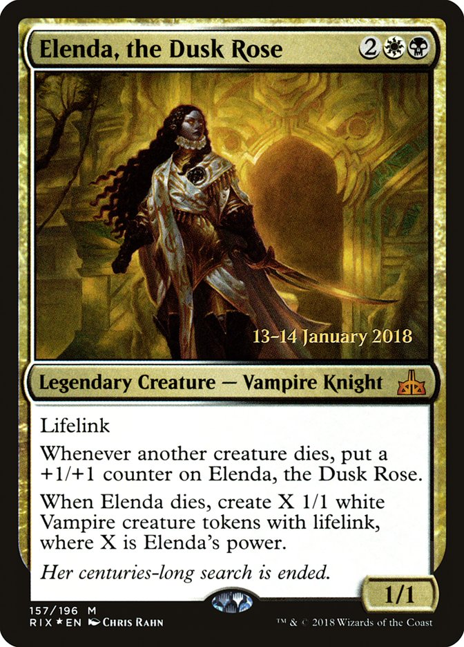 Elenda, the Dusk Rose [Rivals of Ixalan Prerelease Promos] | Exor Games Truro